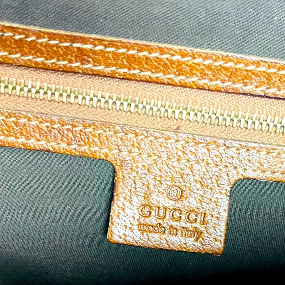 Vintage Gucci Monogram Bamboo Handle Handbag - Picture 6 of 11